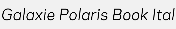 Galaxie Polaris Book Italic